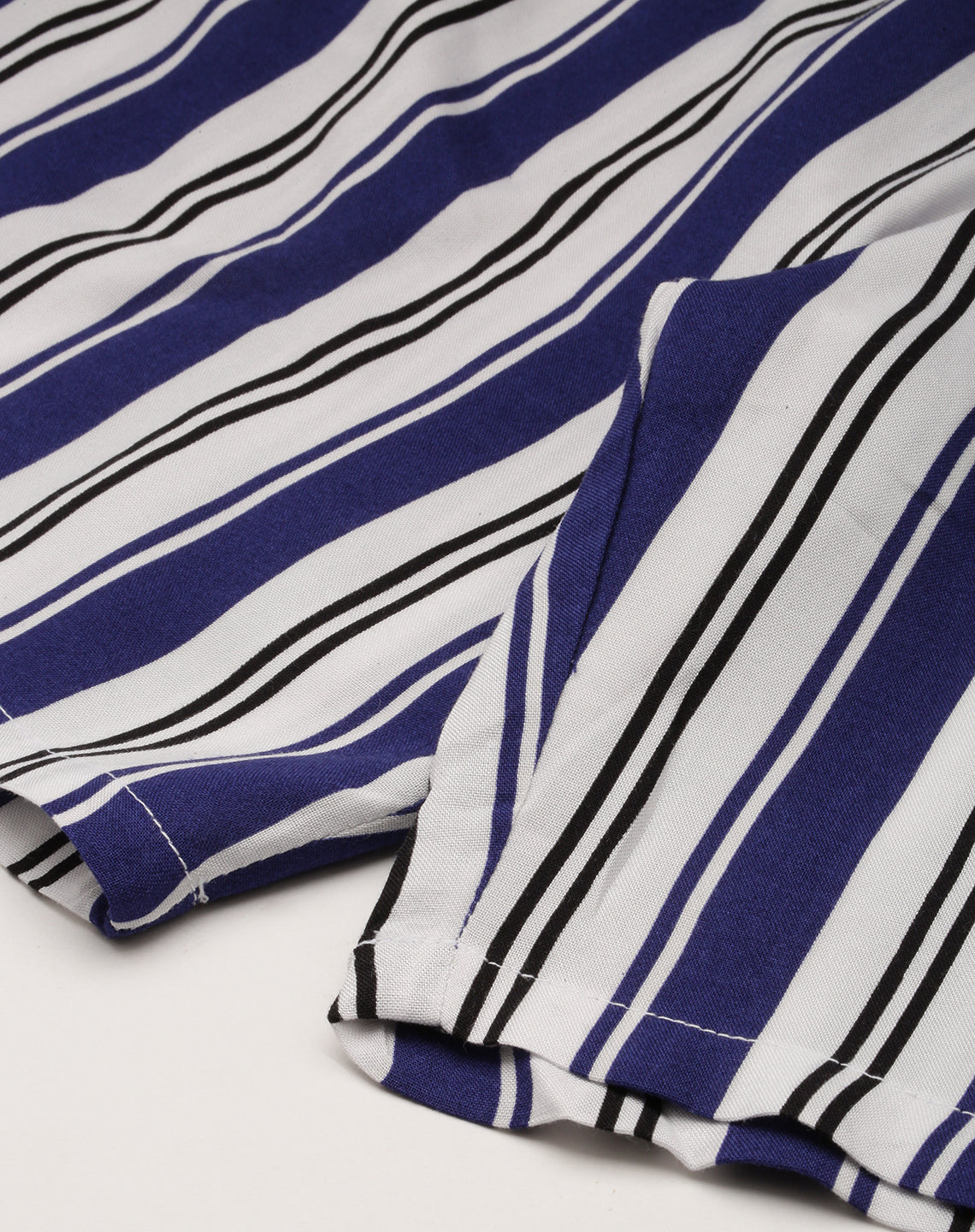 Men Blue Striped Casual Co ord Set