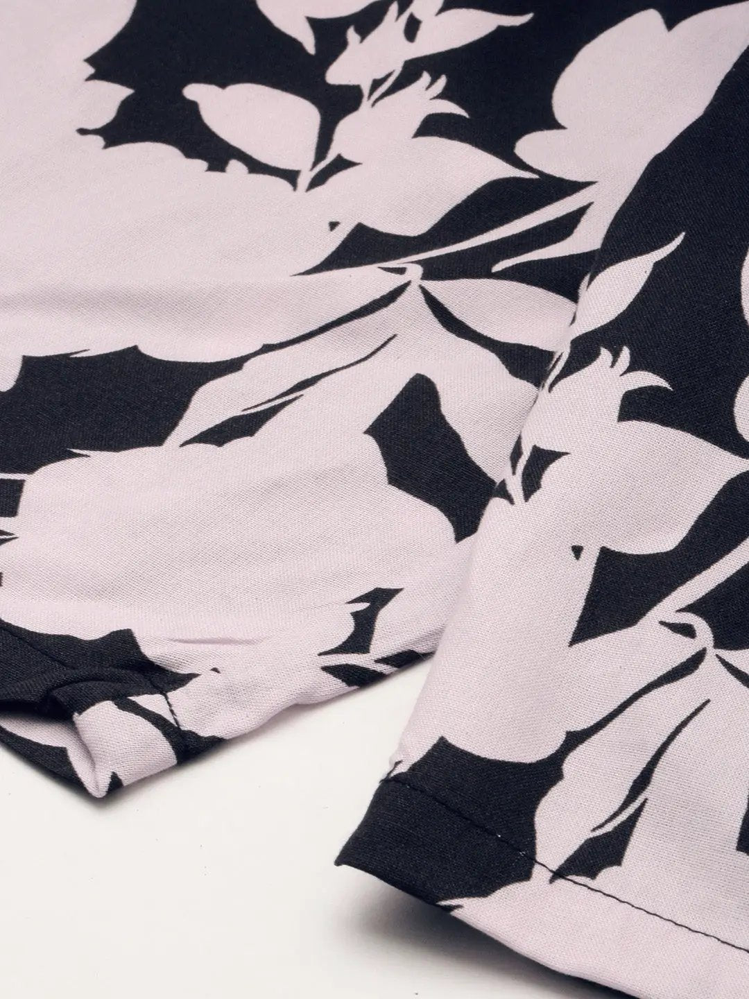 Men's Black Printed Casual Co-Ords Set