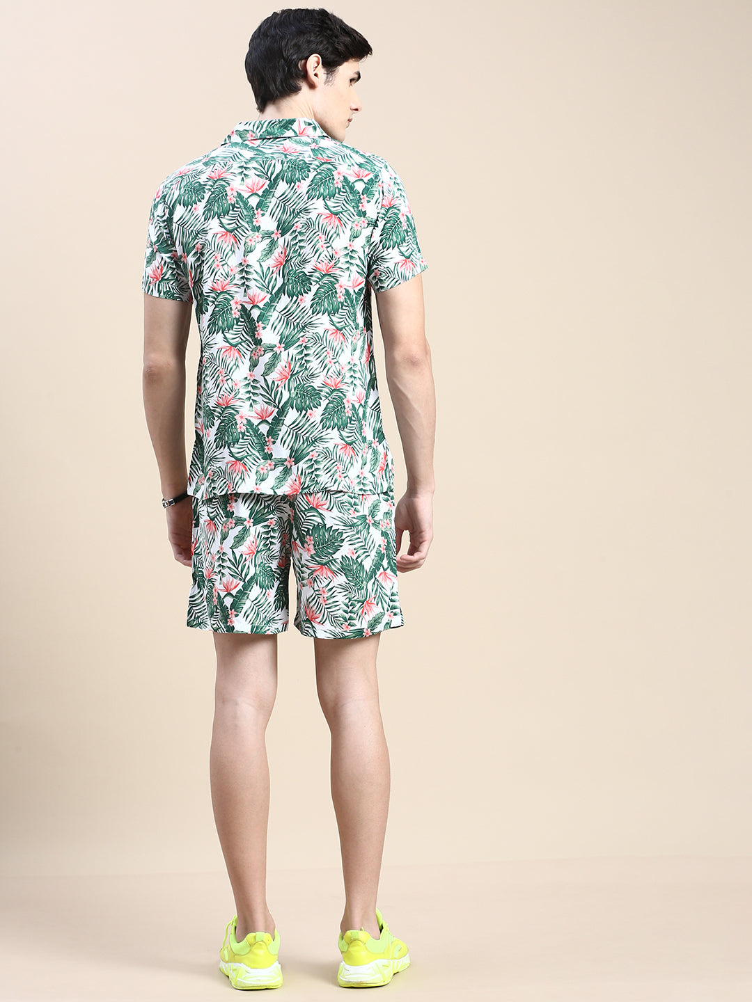 Men Green Printed Casual Co ord Set