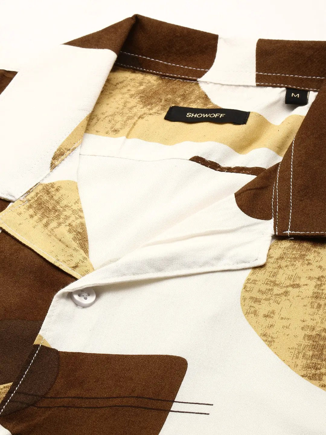Men's White Printed Casual Co-Ords