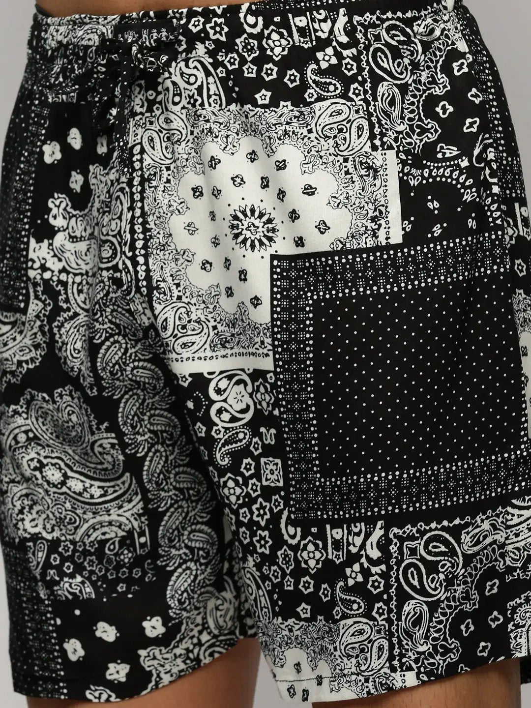 Men's Black Printed Casual Co-Ords