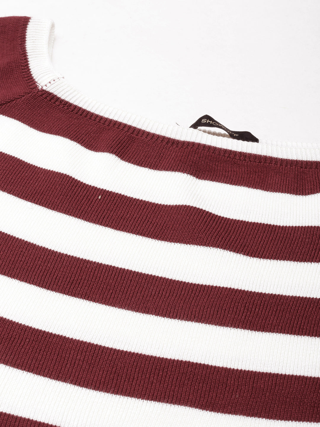 Women's White Striped Off Shoulder Bodycon Dress