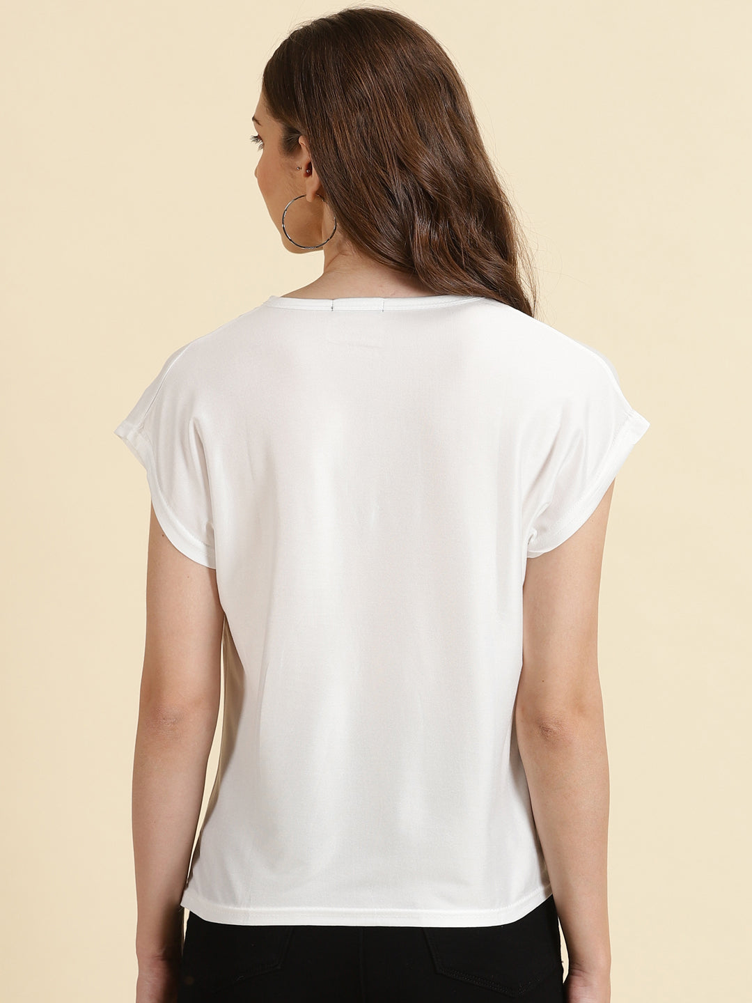 Women's White Printed Top