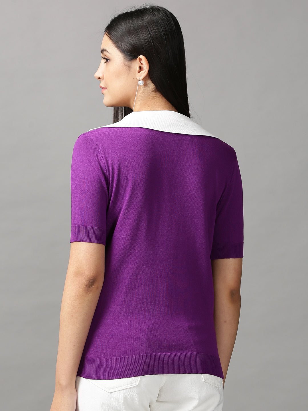 Women's Purple Solid Top