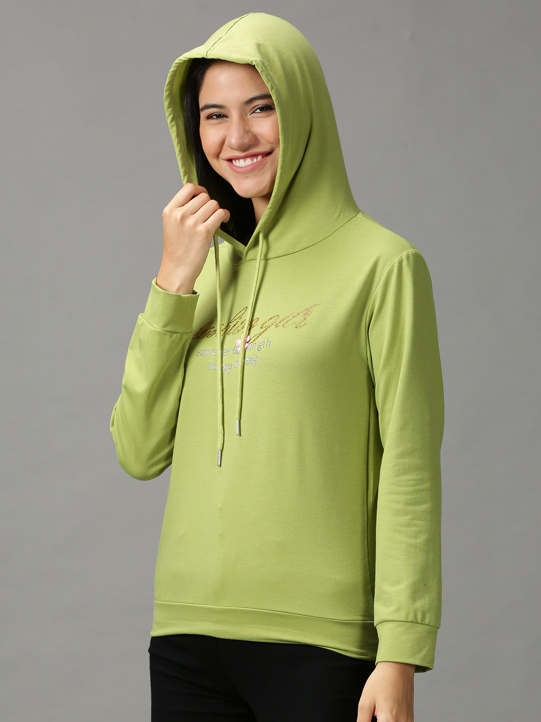 Women's Olive Solid Sweatshirt