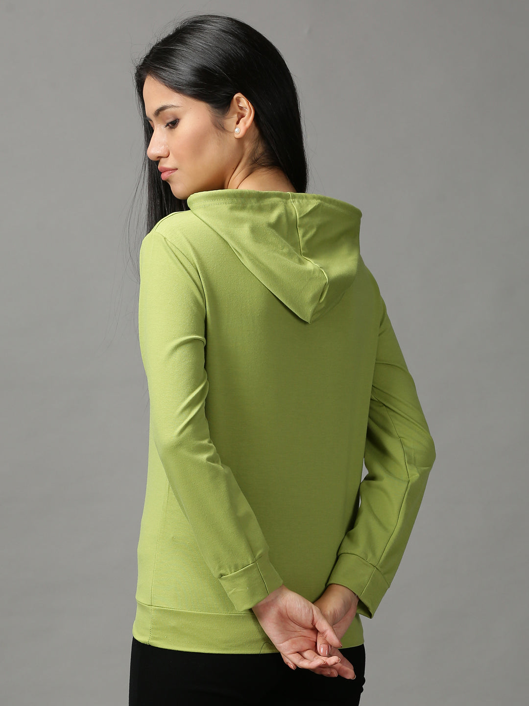 Women's Olive Solid Sweatshirt