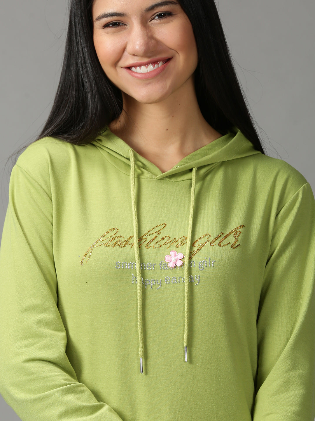 Women's Olive Solid Sweatshirt