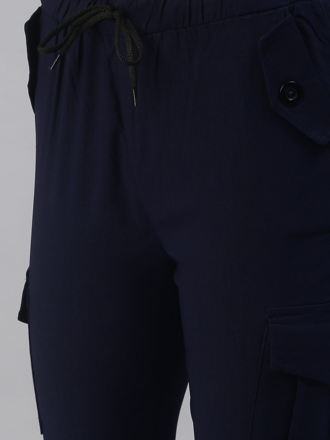 Women's Navy Blue Solid Joggers Track Pant