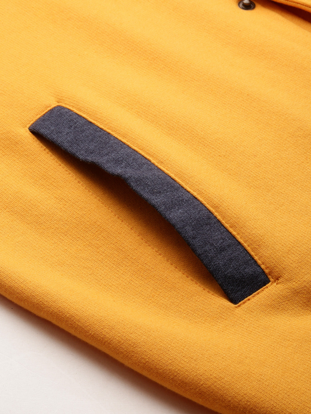 Men Yellow Solid Casual Sweatshirts