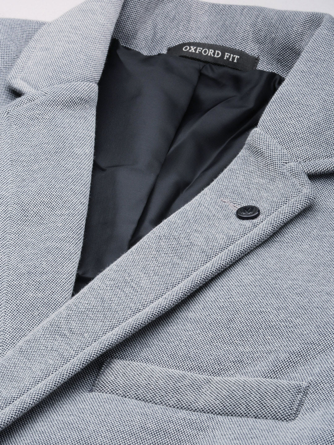 Men Grey Solid Casual Blazers