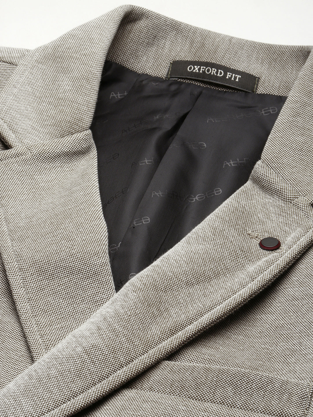 Men Grey Solid Notched Lapel Blazer