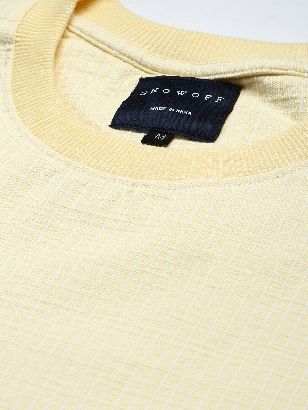 Men Yellow Striped Casual Co ords