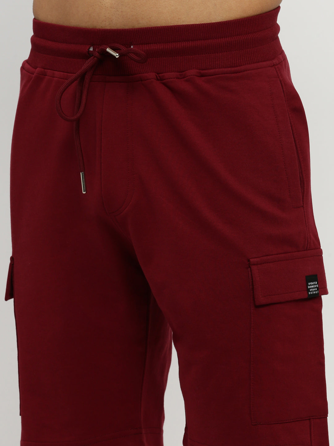 Men Maroon Solid Co ordSet