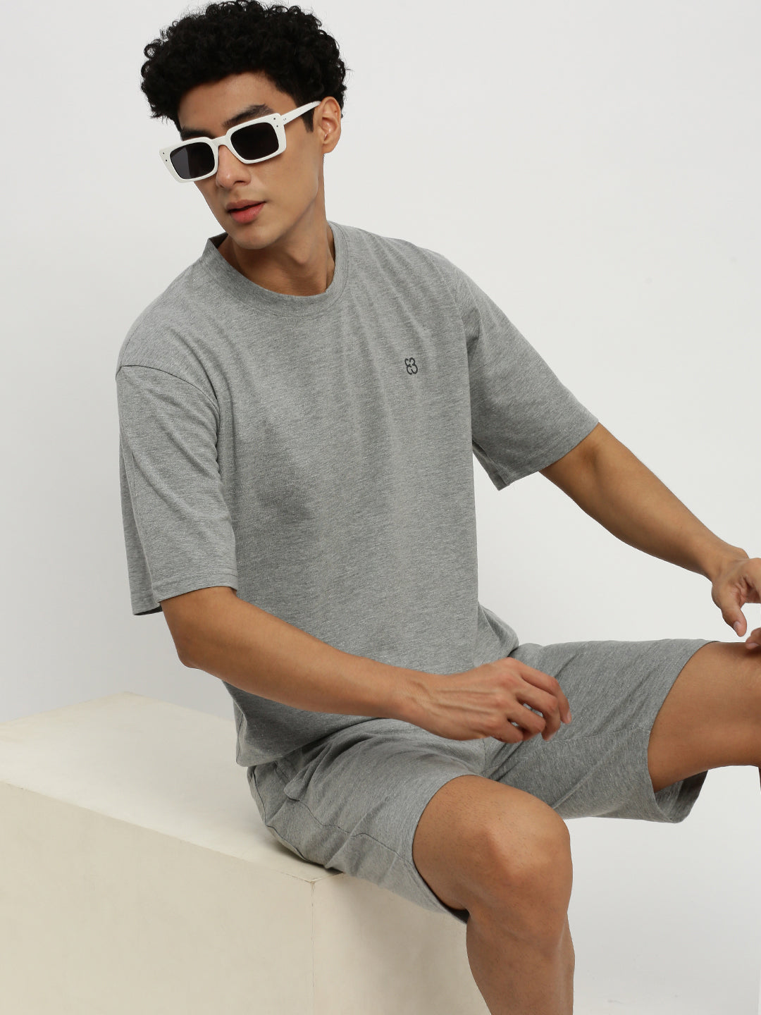 Men's Grey Round Neck Co-Ords Set