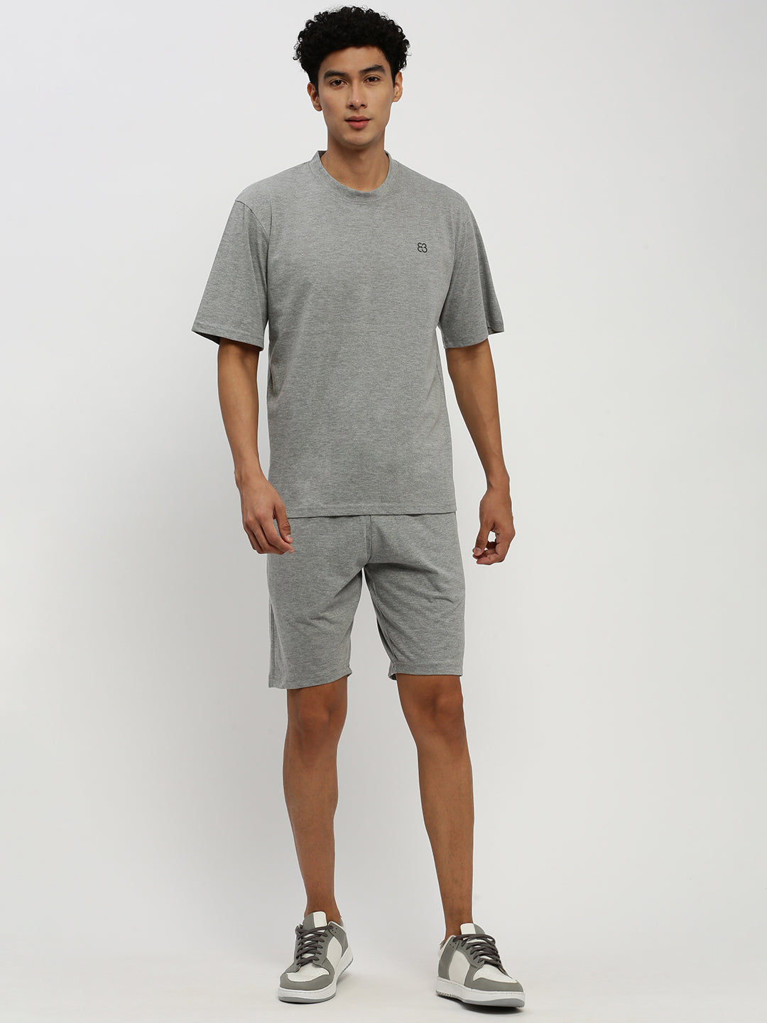 Men's Grey Round Neck Co-Ords Set