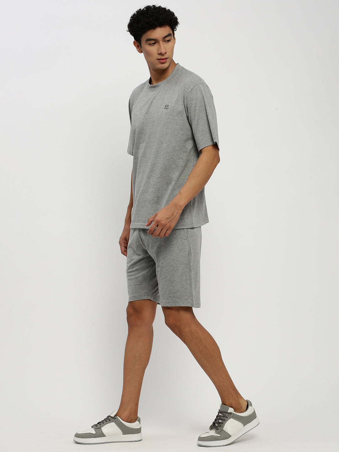 Men's Grey Round Neck Co-Ords Set