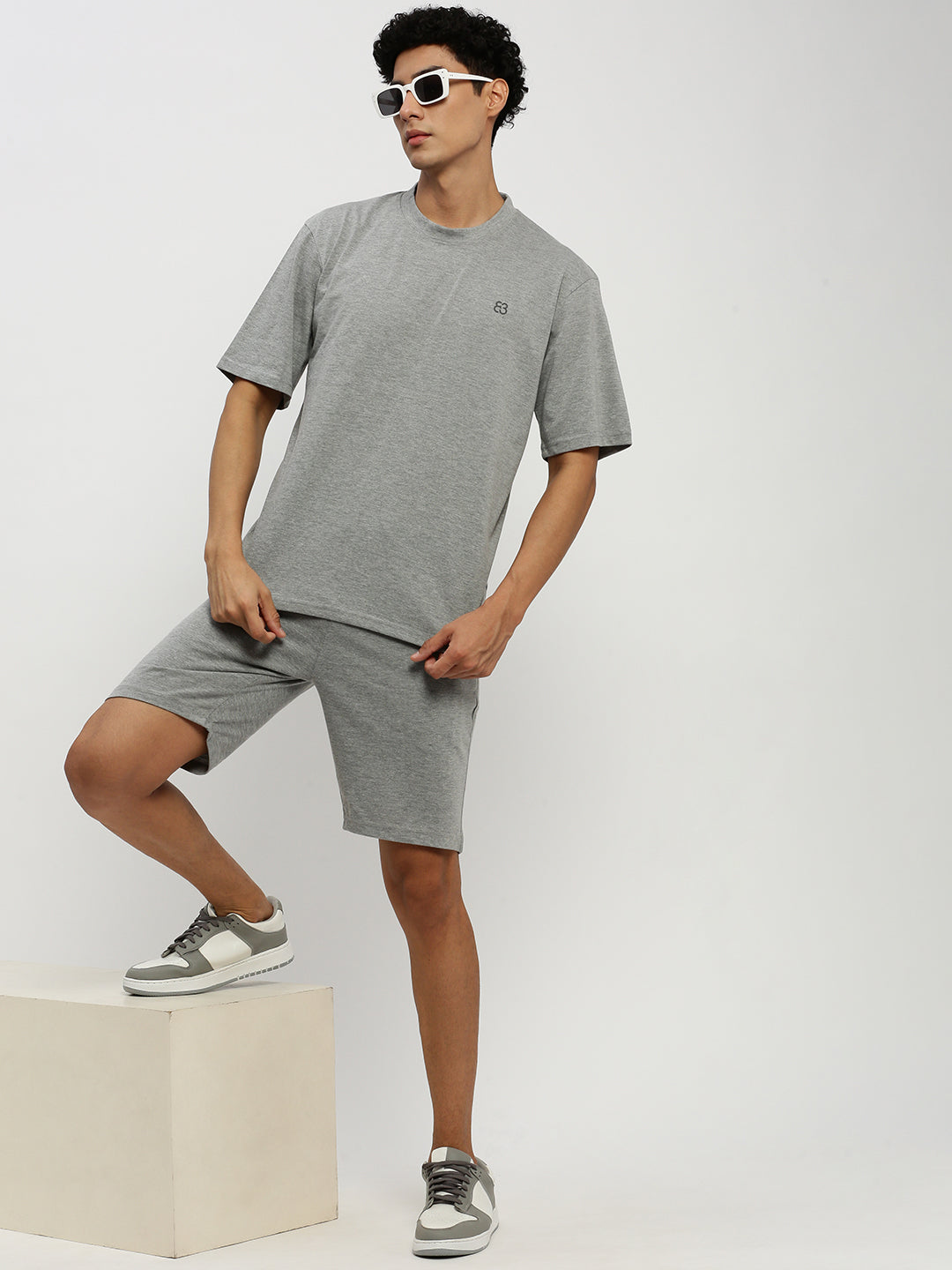 Men's Grey Round Neck Co-Ords Set