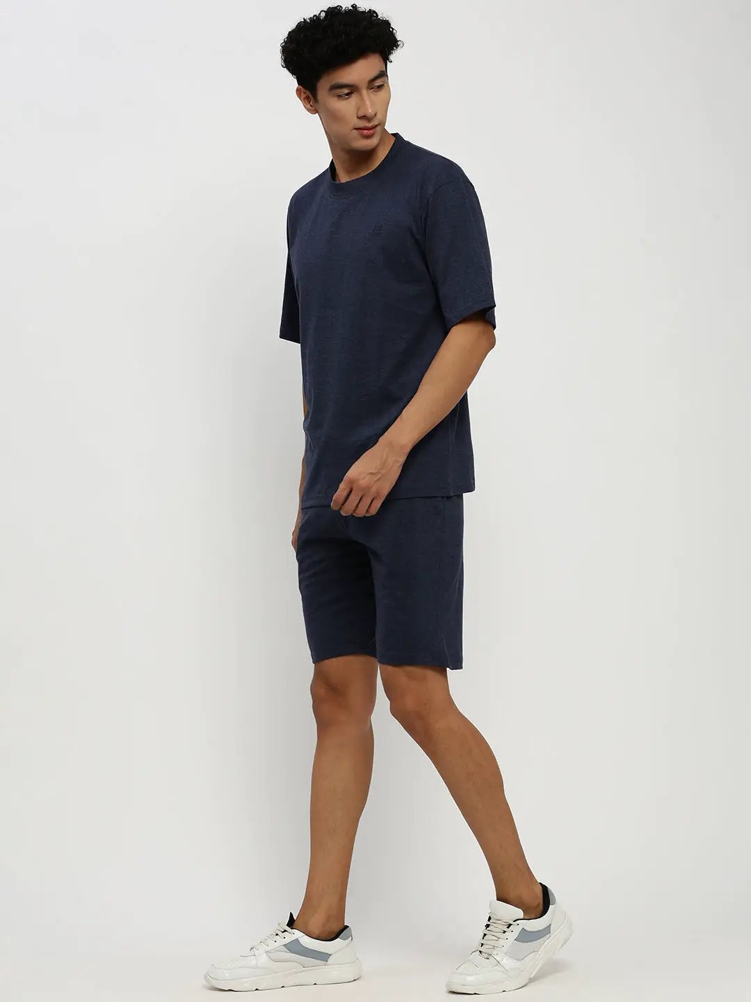 Men's Navy Blue Round Neck T-Shirt & Shorts Co-Ords Set - from SHOWOFFFF