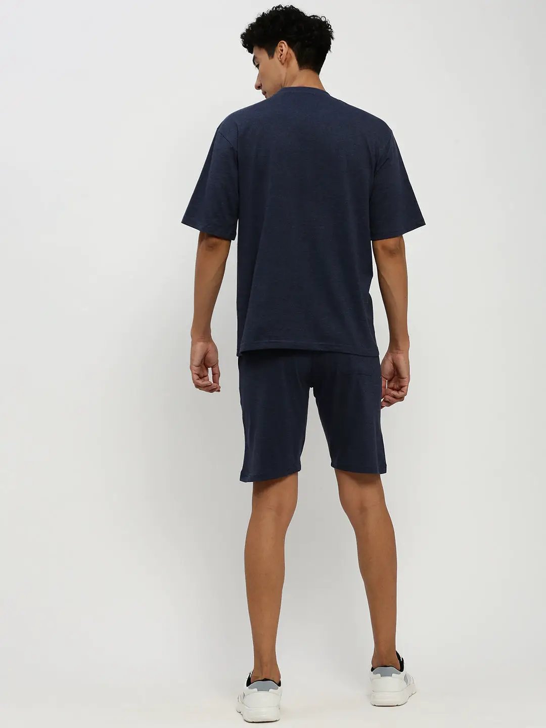 Men's Navy Blue Round Neck T-Shirt & Shorts Co-Ords Set - from SHOWOFFFF