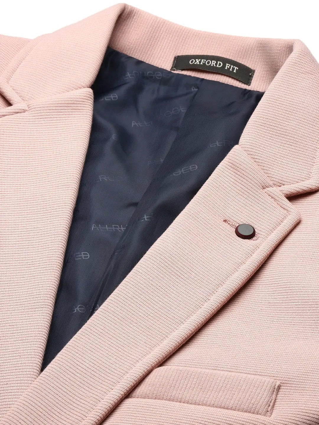 Men's Peach Notched Lapel Collar Single-Breasted Corduroy Slim-Fit Blazer - from SHOWOFFFF
