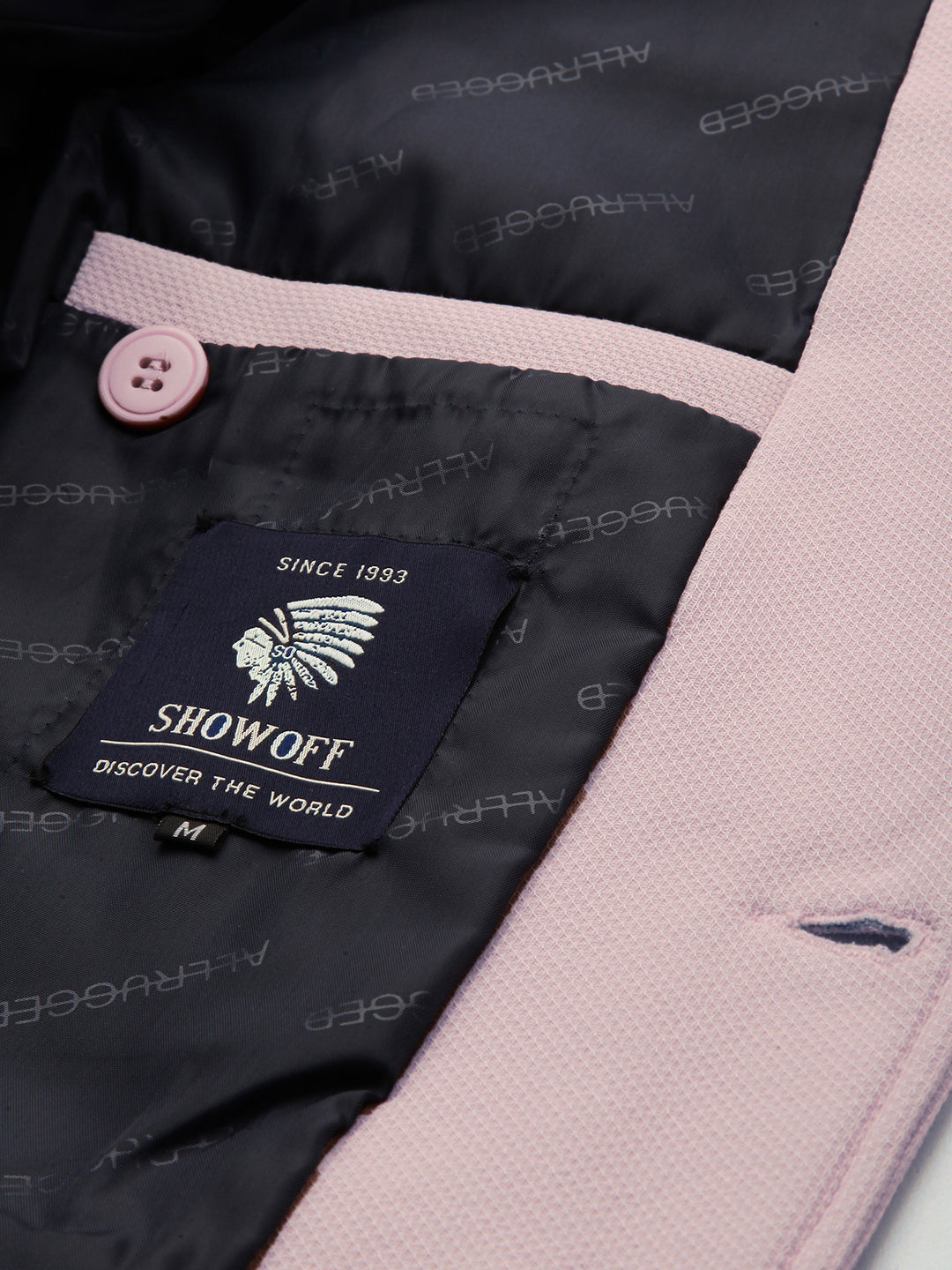 Men Pink Solid Blazer