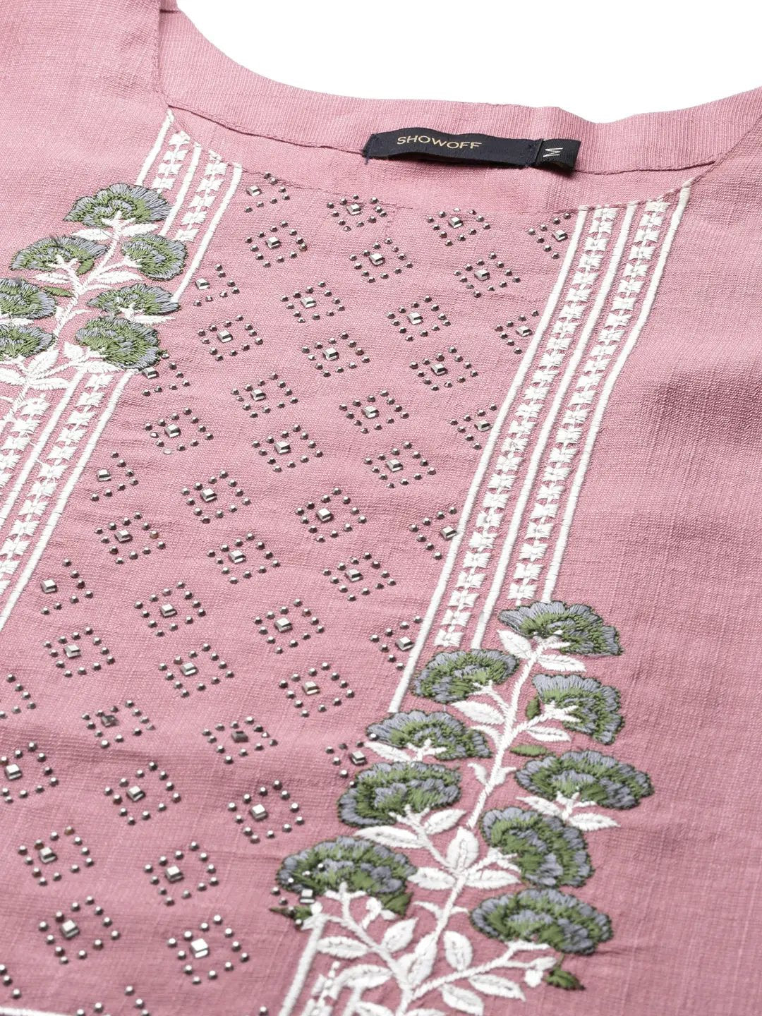 Women's Mauve Printed Straight Kurta