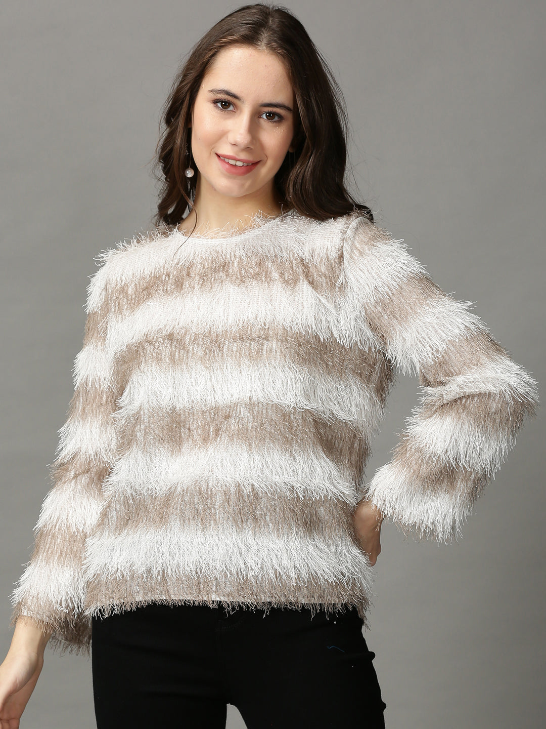 Women's Grey Solid Top