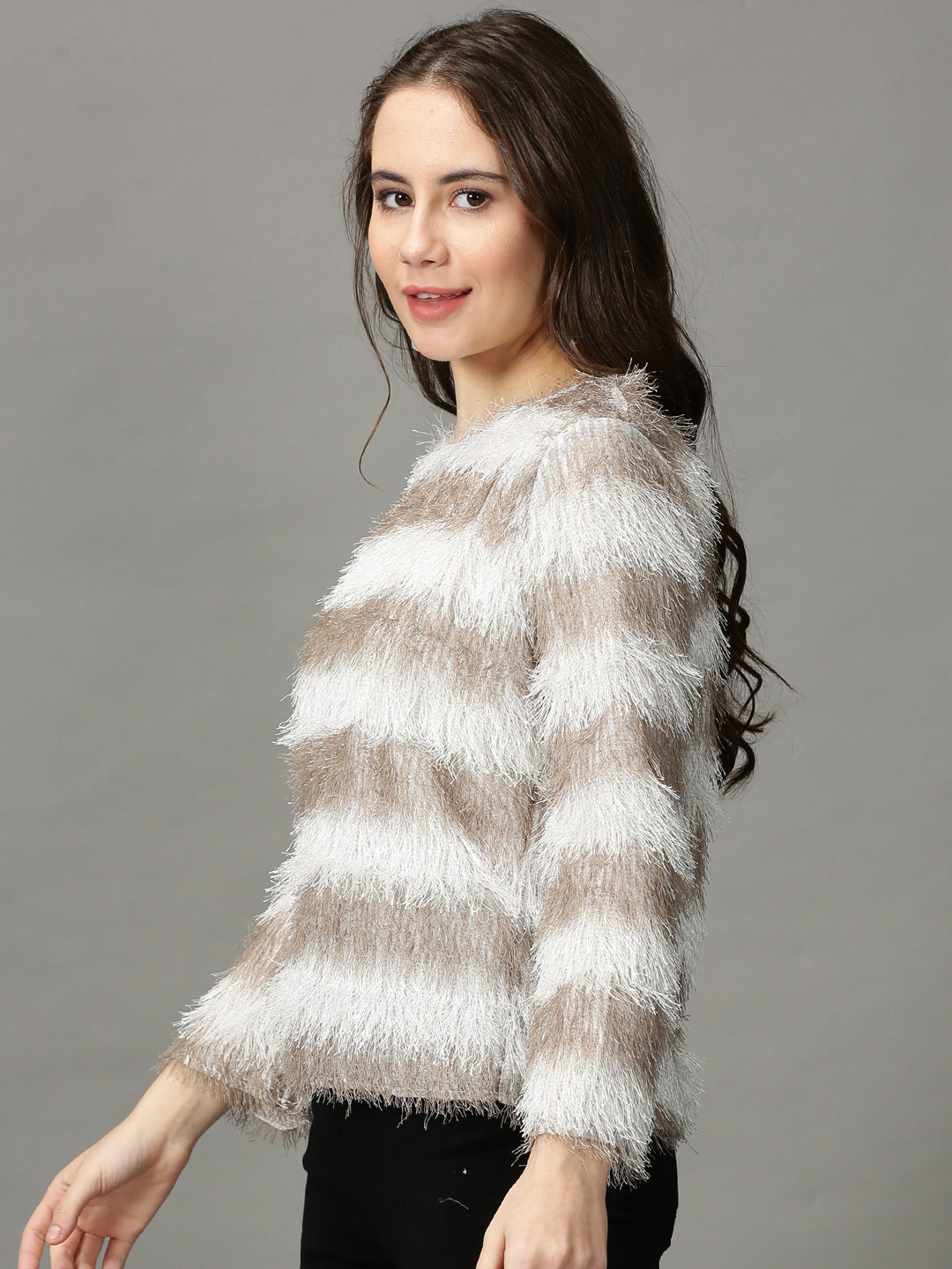 Women's Grey Solid Top