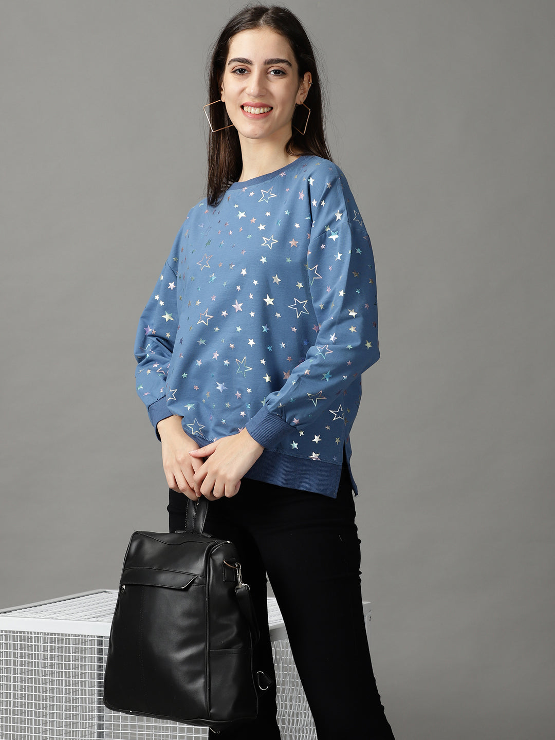 Women's Blue Printed Top