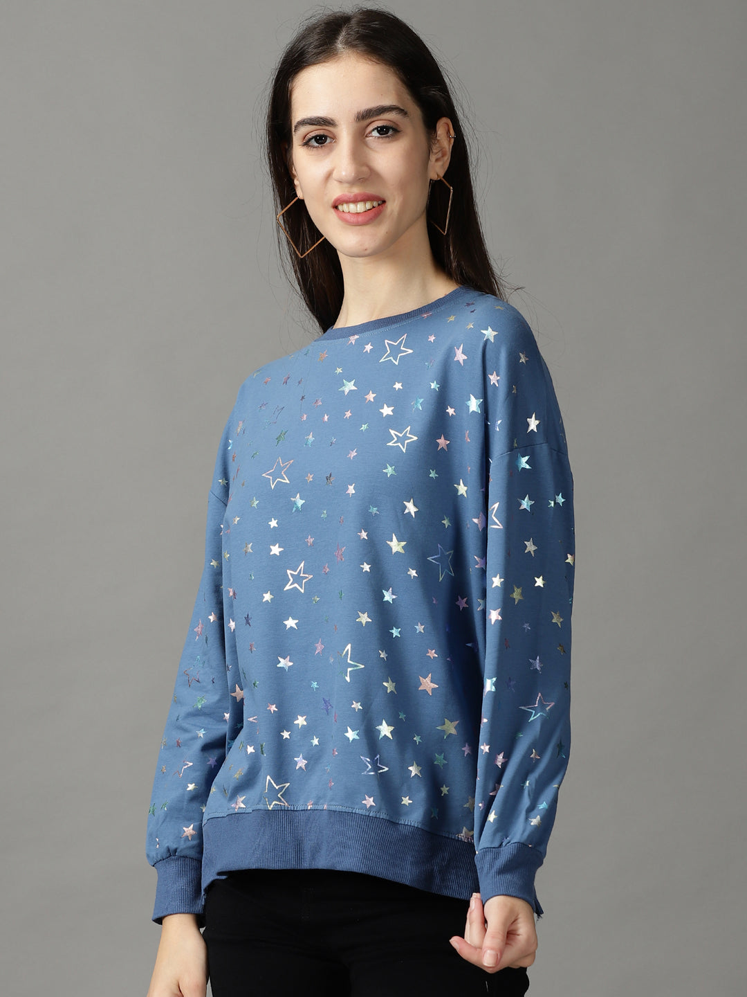 Women's Blue Printed Top