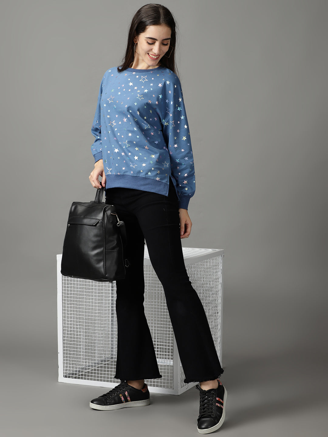 Women's Blue Printed Top