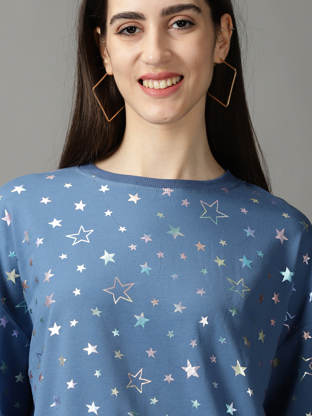 Women's Blue Printed Top