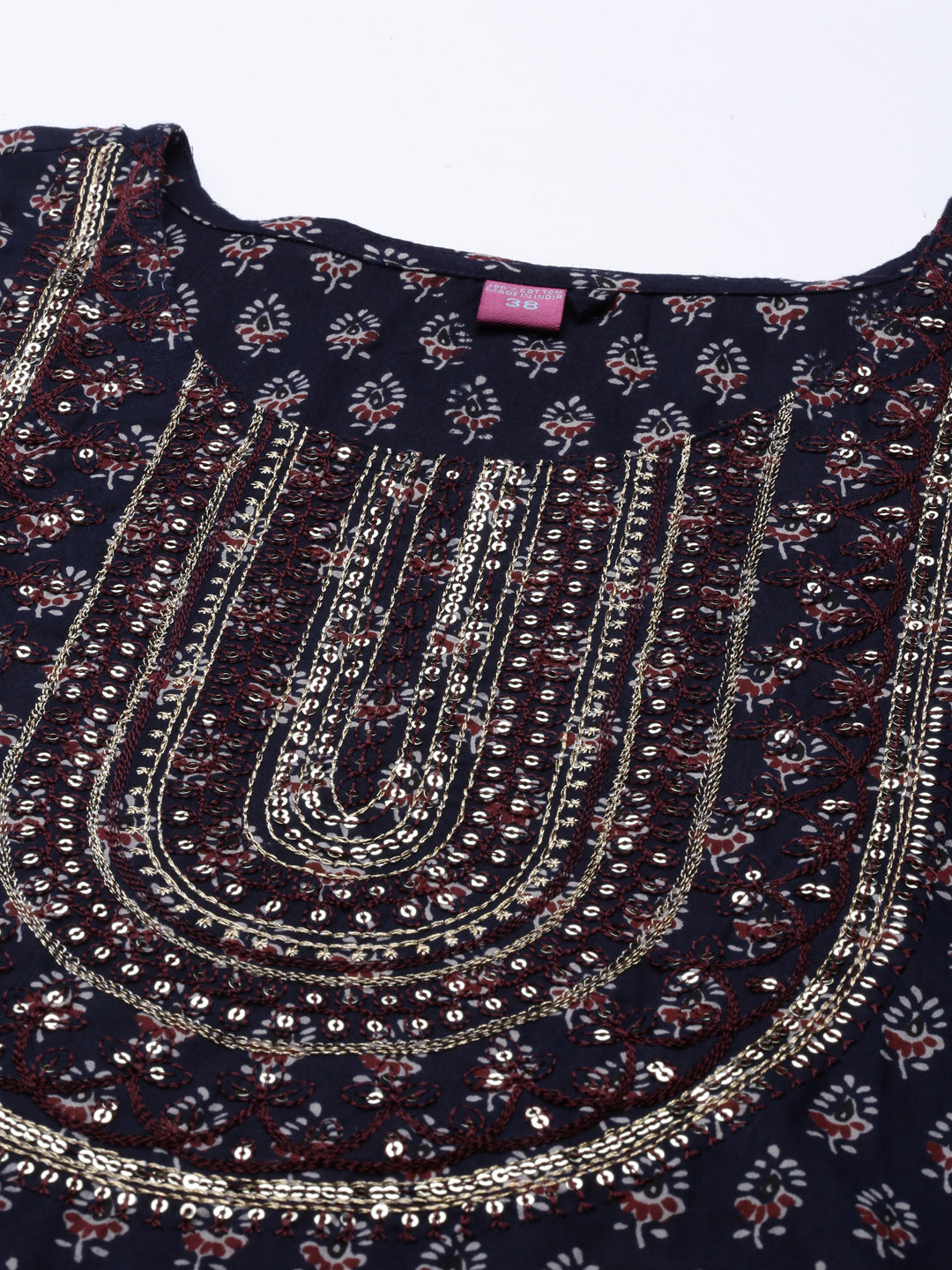 Women's Blue Printed Straight Kurta