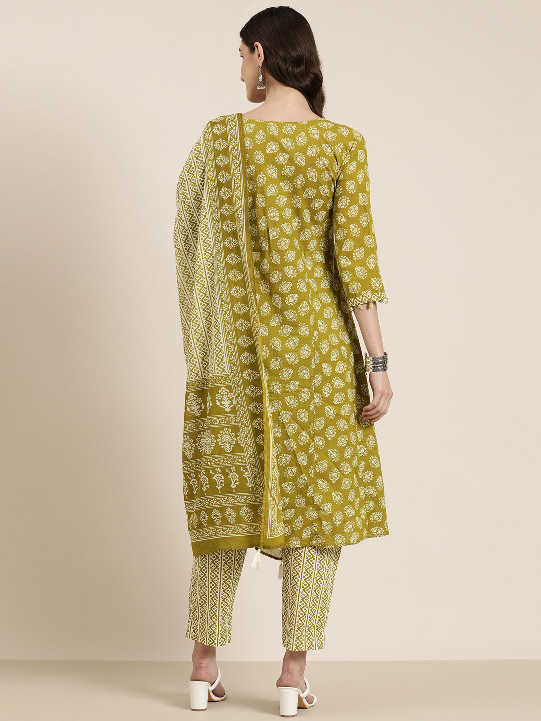 Women Green Printed Kurta Set