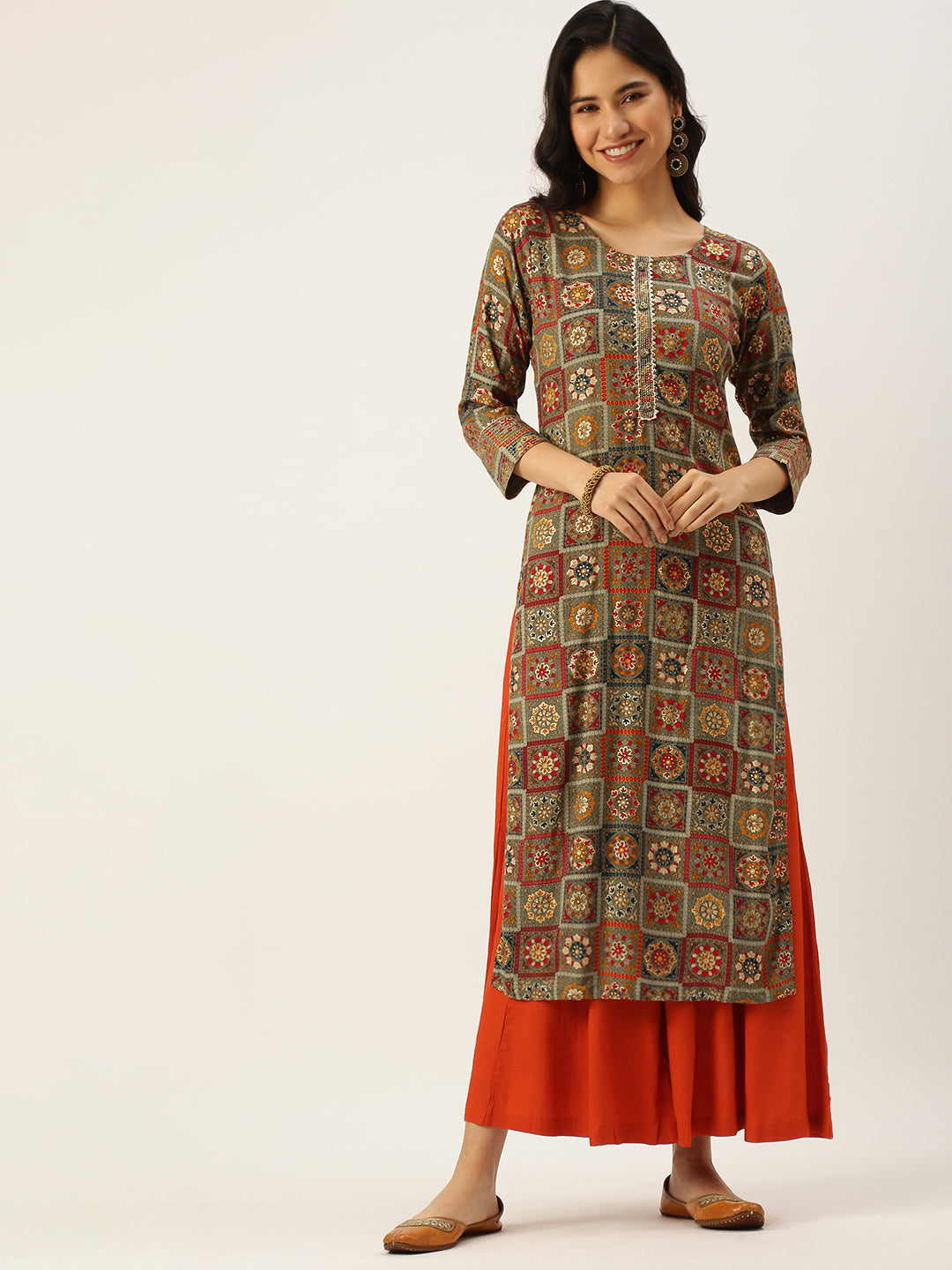 Women's Multicolour Printed Straight Kurtas