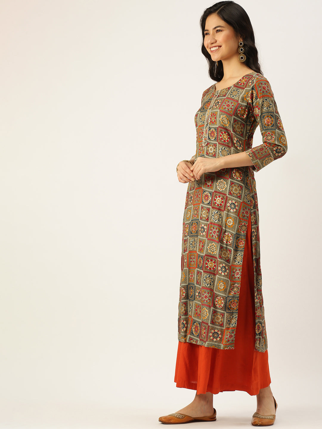 Women's Multicolour Printed Straight Kurtas