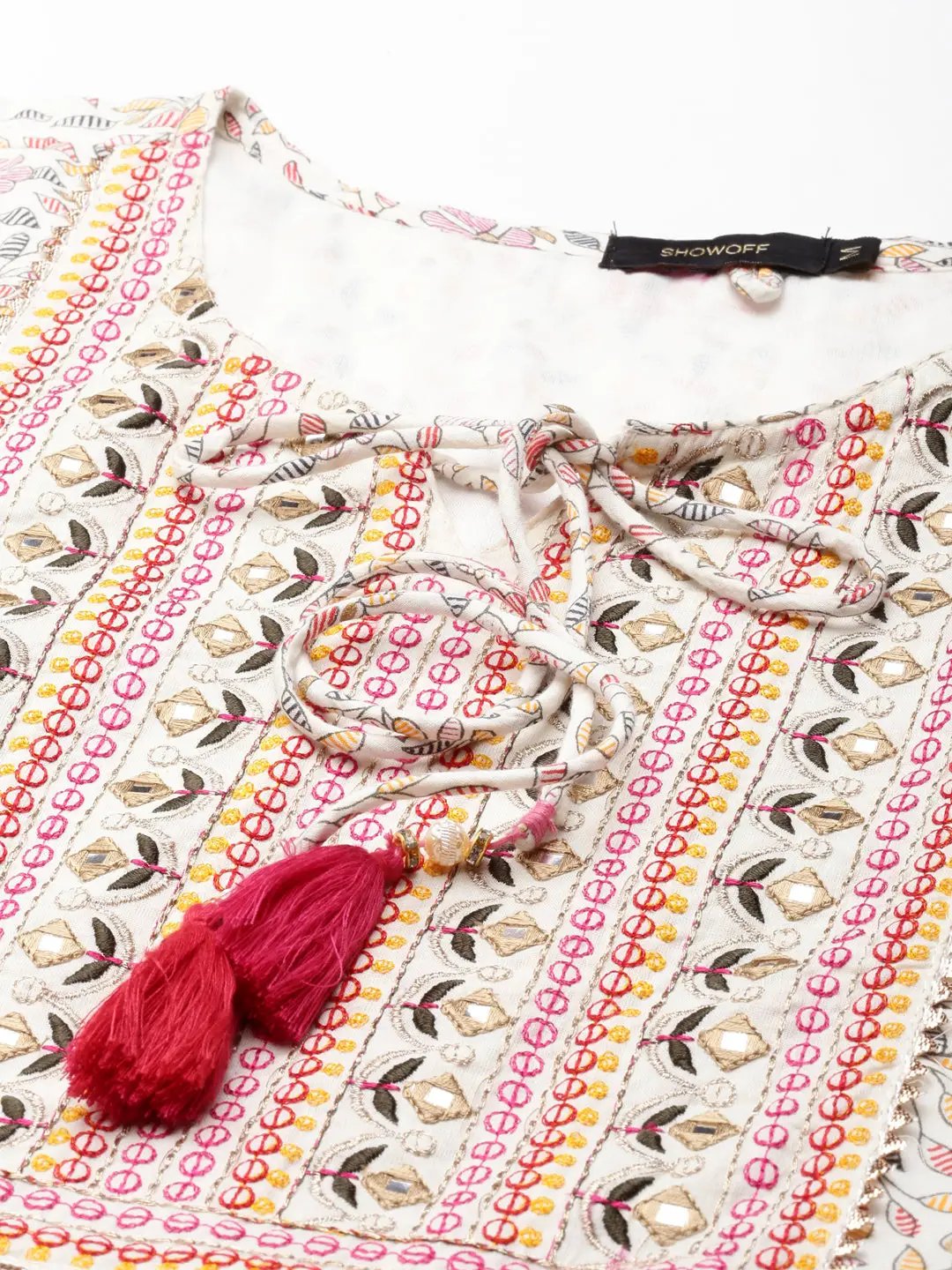 Women's Off White Printed Anarkali Kurta