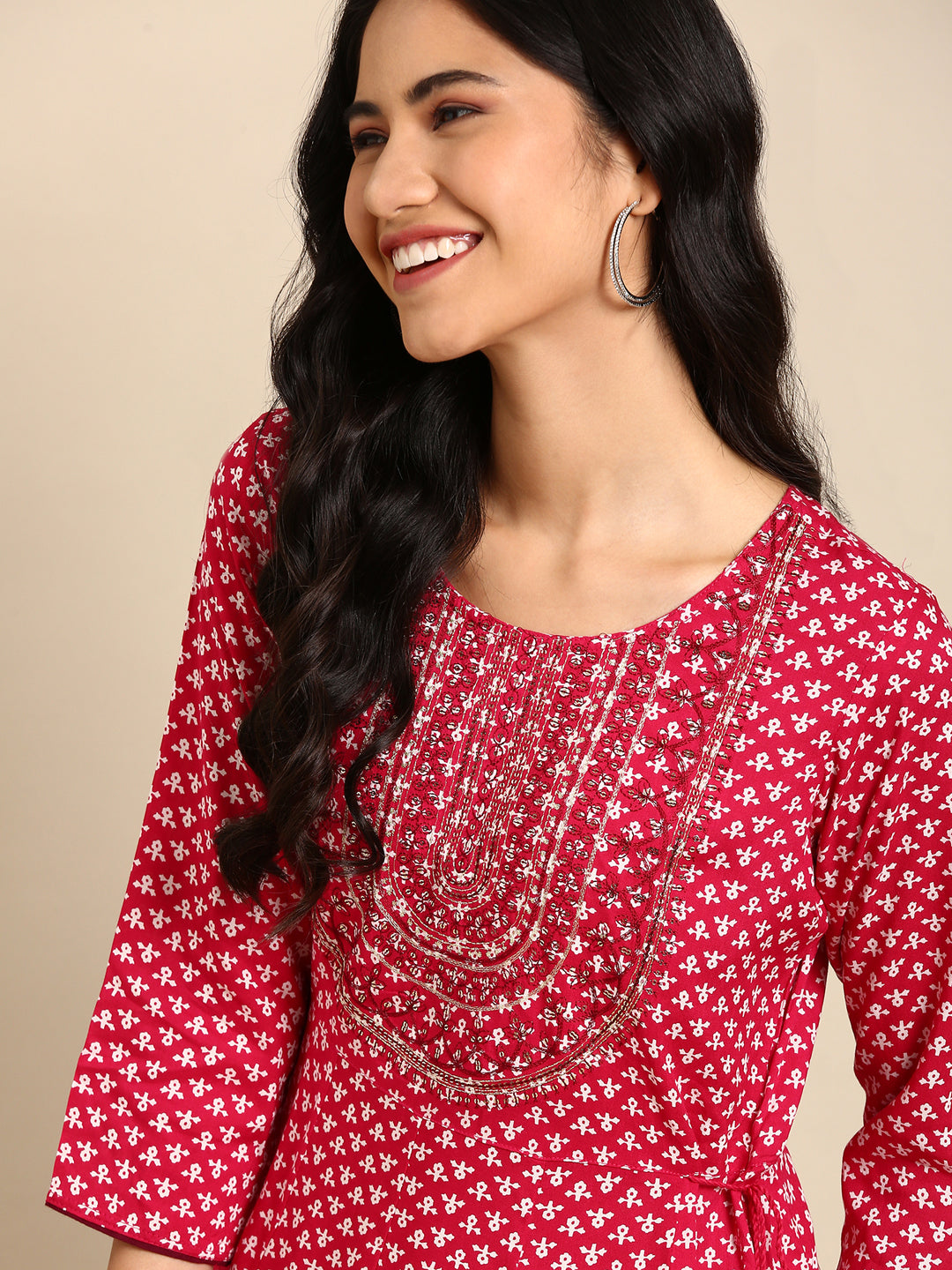 Women's Purple Printed Anarkali Kurta