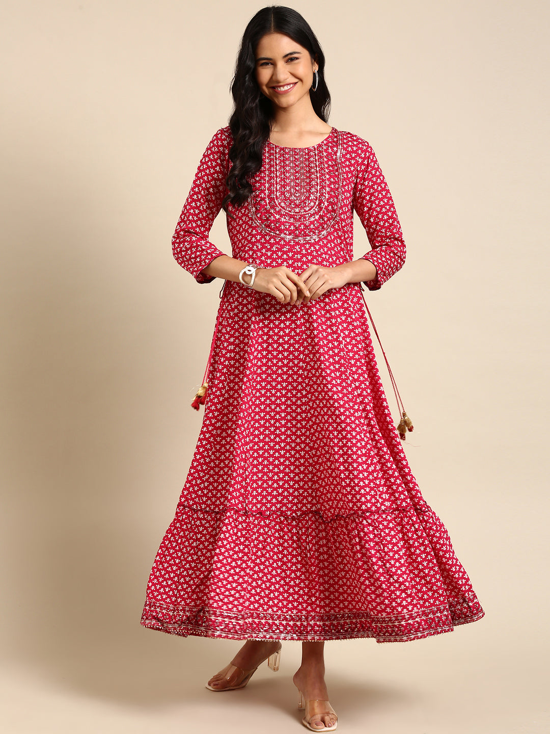 Women's Purple Printed Anarkali Kurta