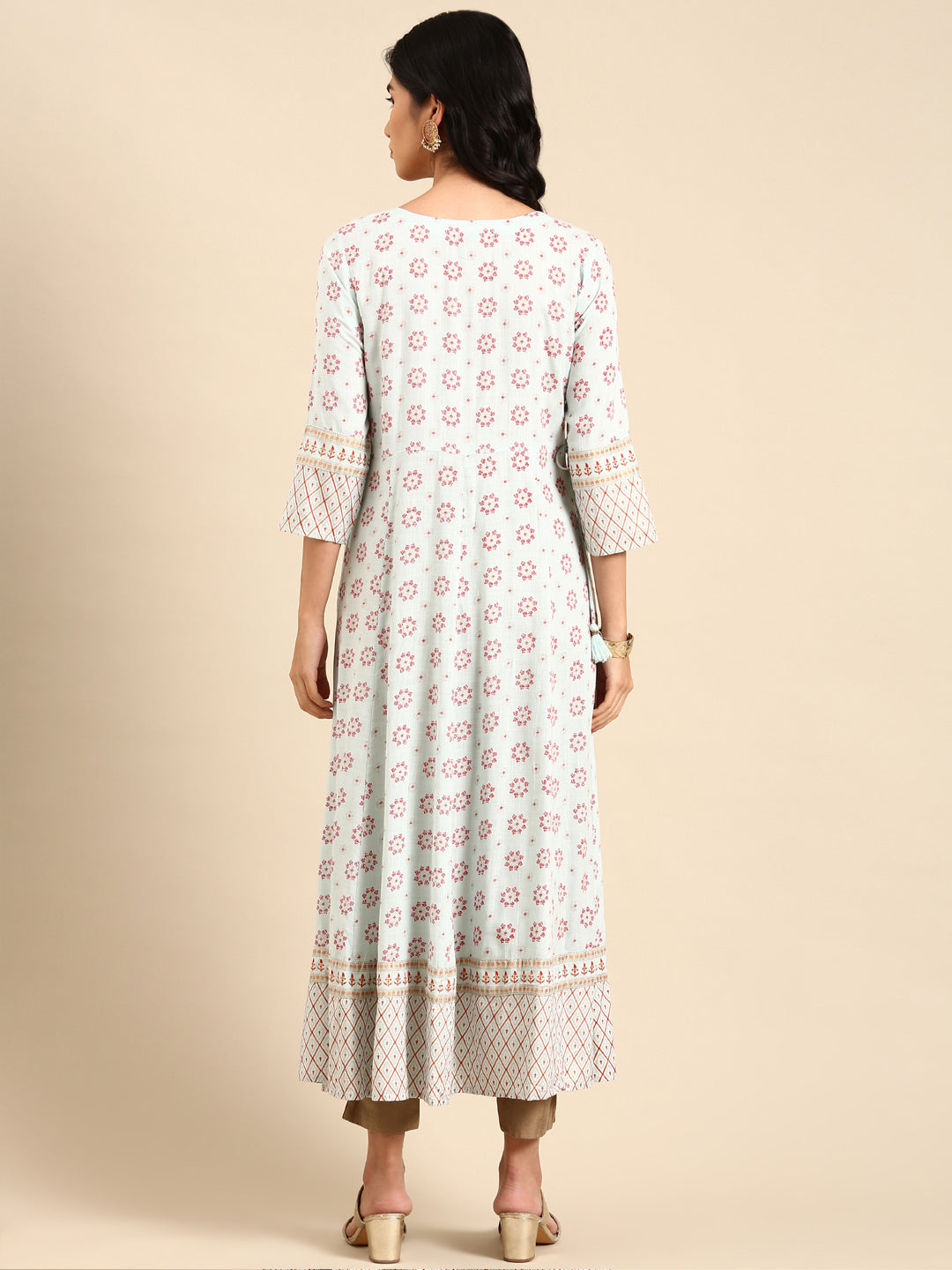 Women's Blue Printed Anarkali Kurta