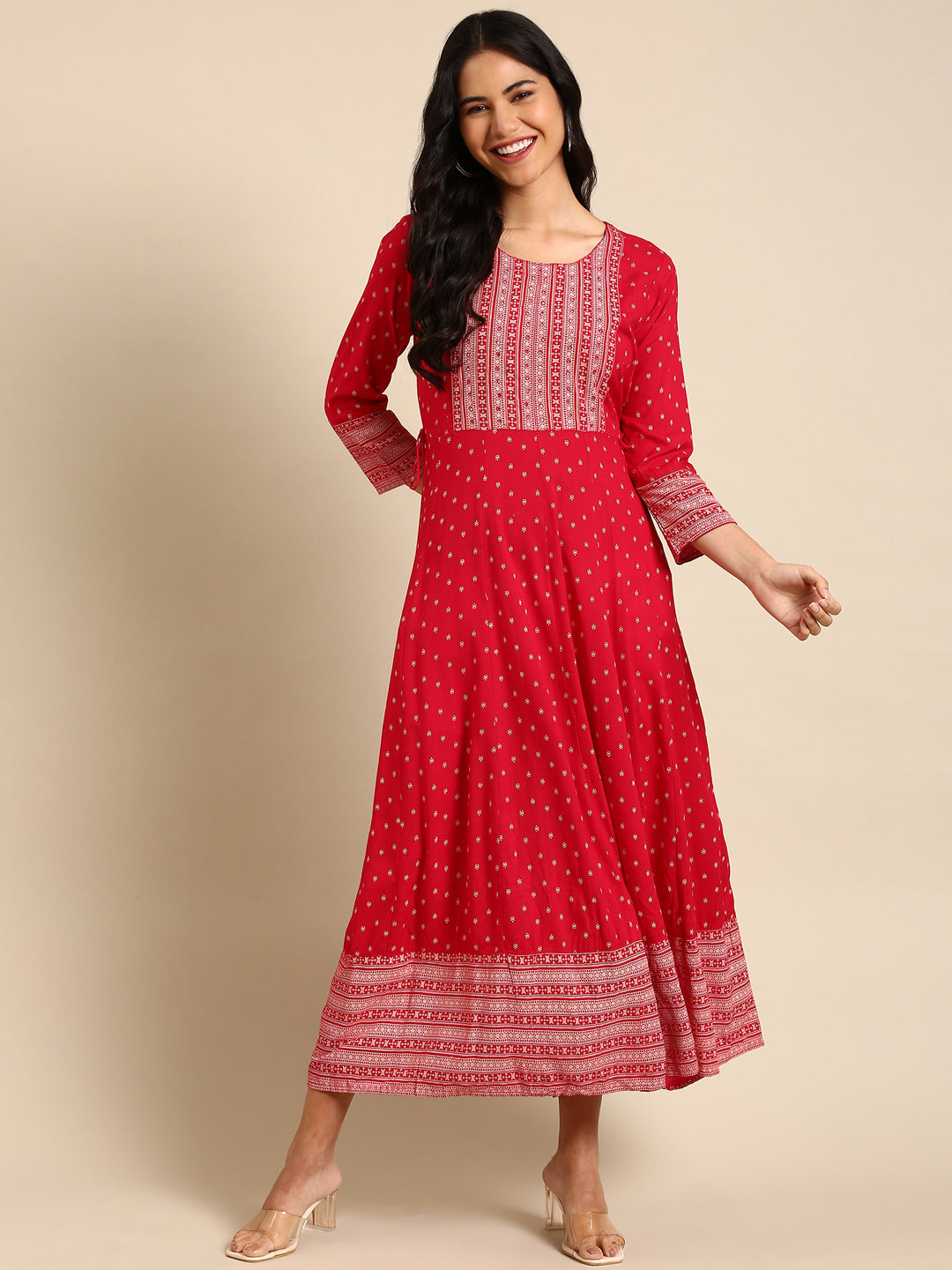 Women's Purple Printed Straight Kurta