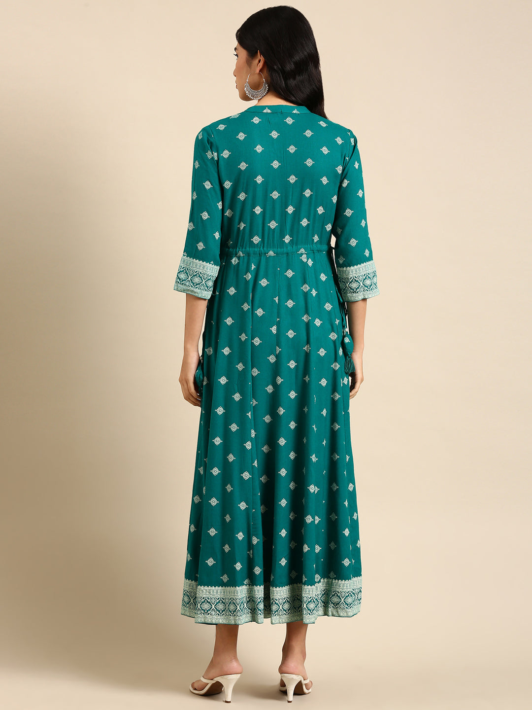 Women's Blue Printed Anarkali Kurta