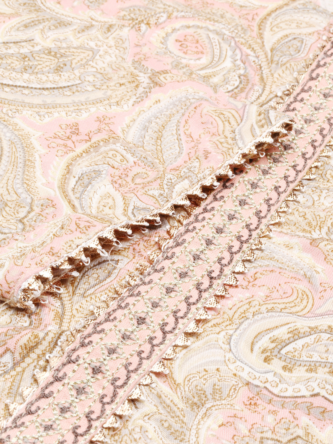 Women's Beige Printed Straight Kurta