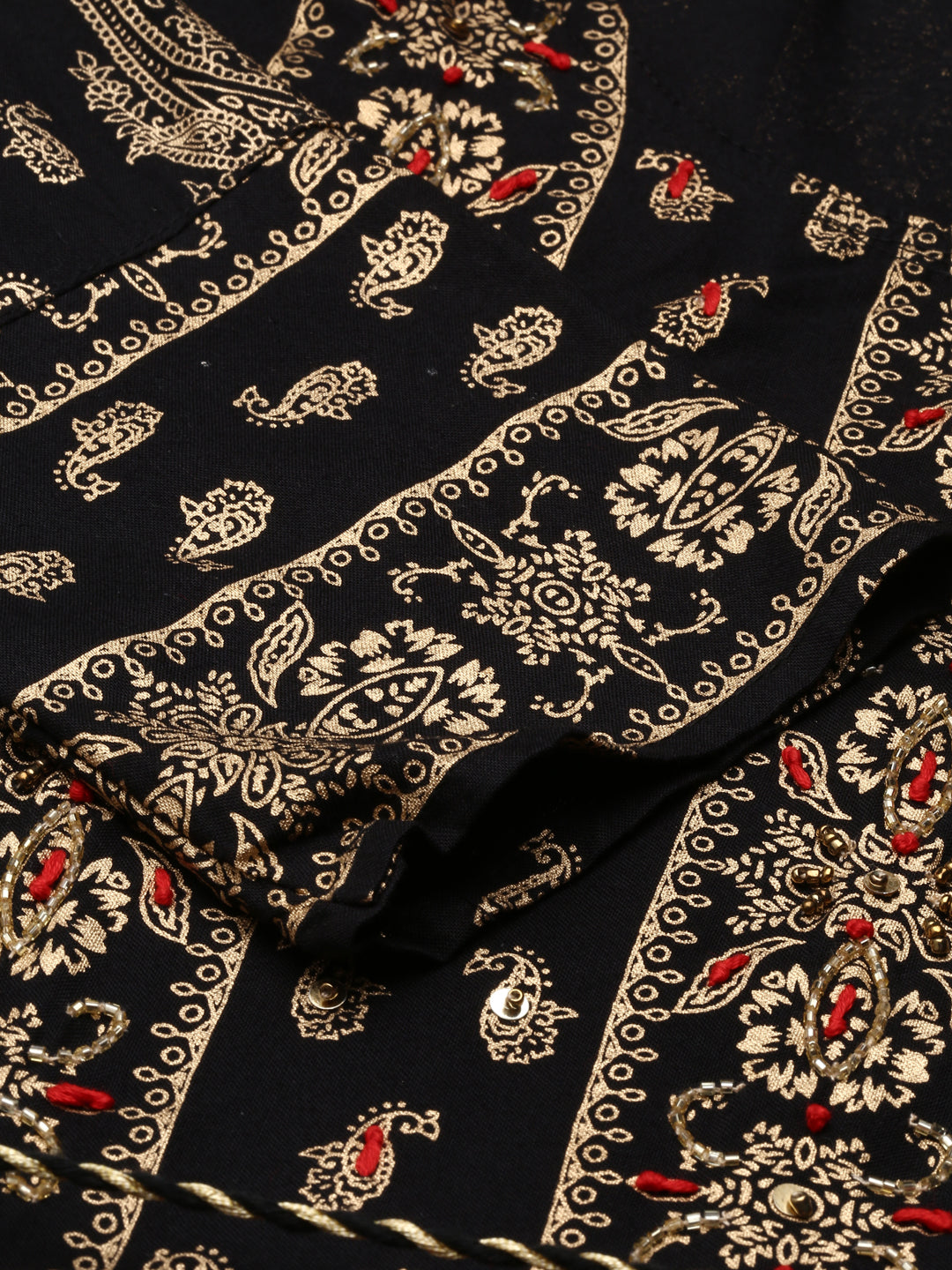 Women's Black Printed Anarkali Kurta