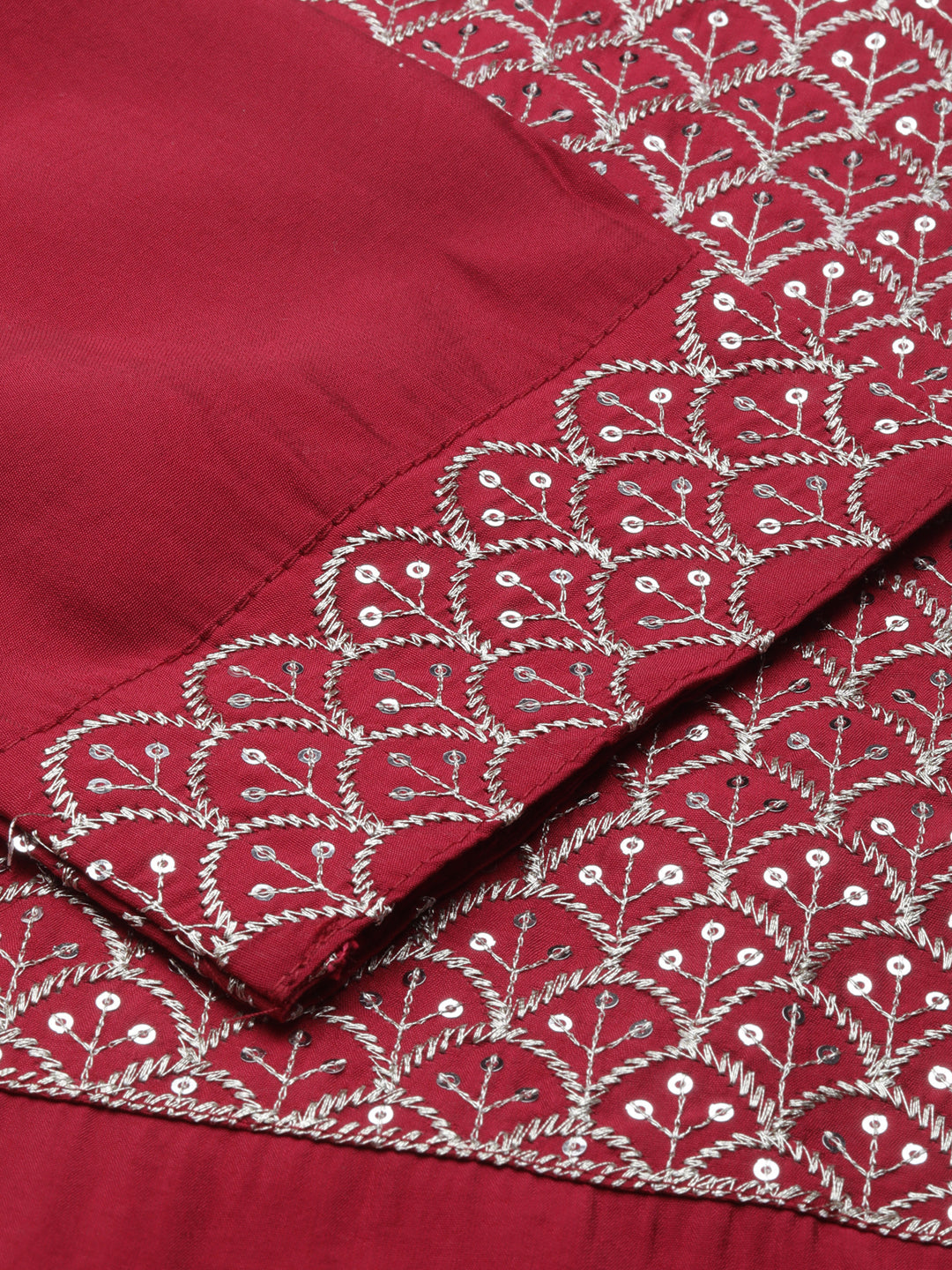 Women Maroon Solid Straight Kurta