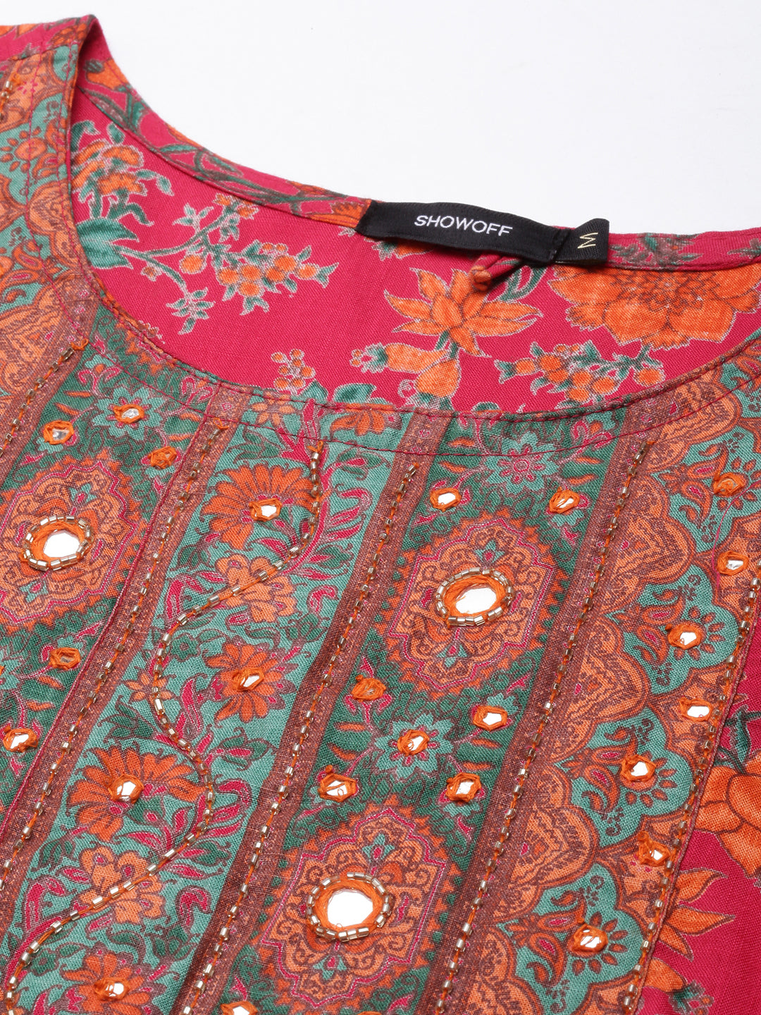 Women's Floral Anarkali Pink Kurta