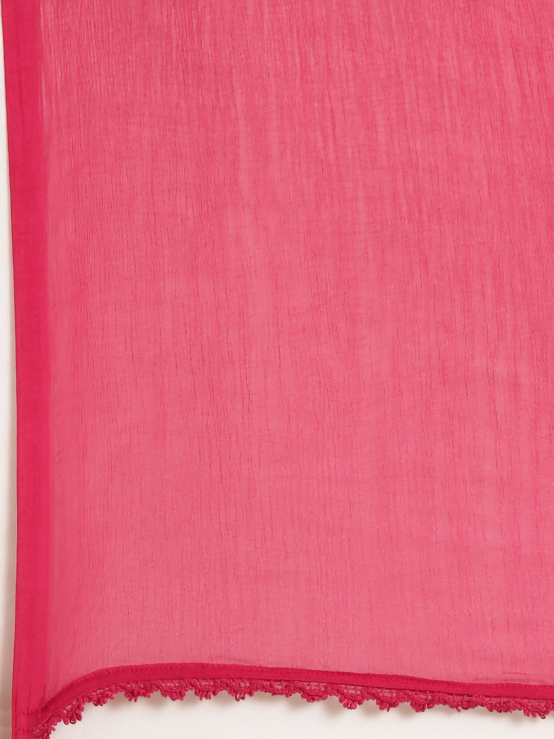 Women's Straight Pink Floral Kurta and Trousers Set Comes With Dupatta