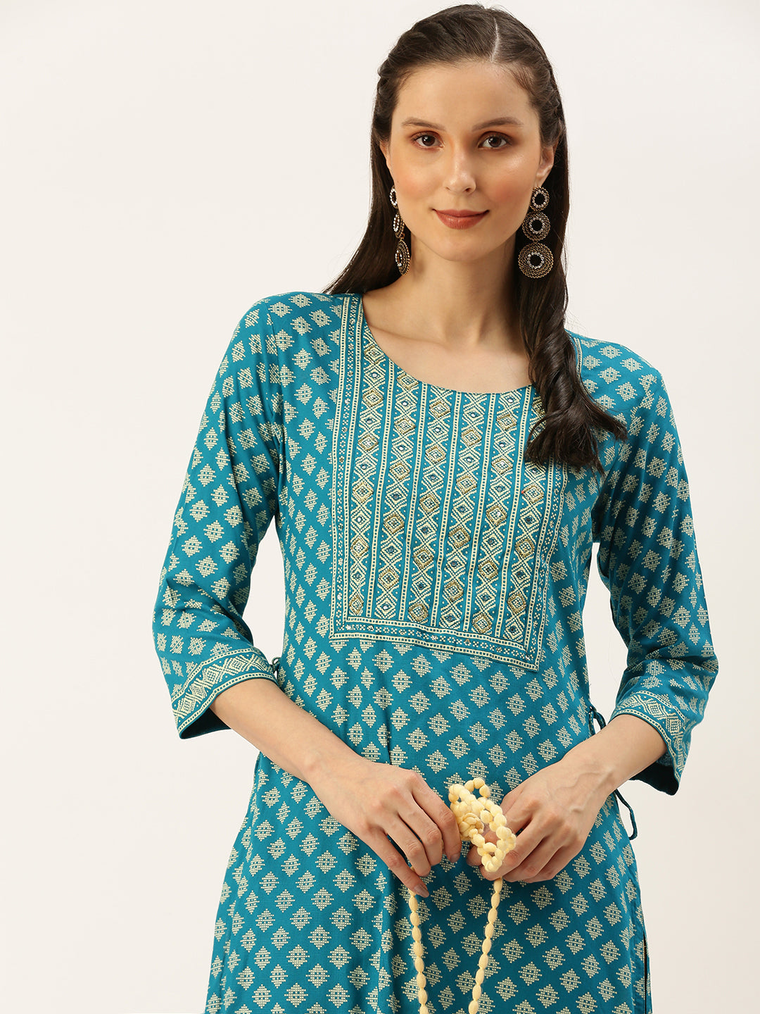 Women's Blue Printed Straight Kurtas