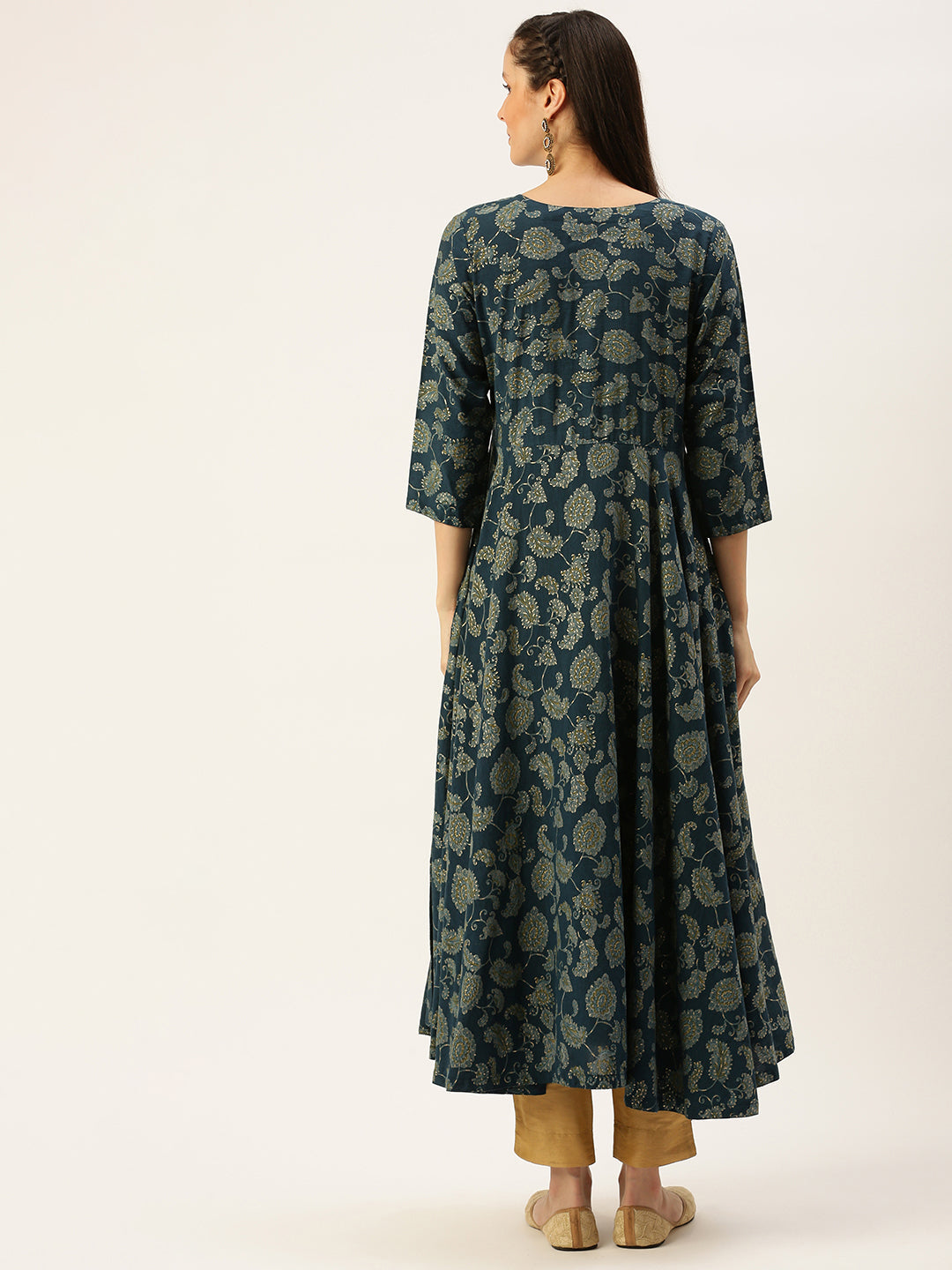 Women's Blue Printed Anarkali Kurtas