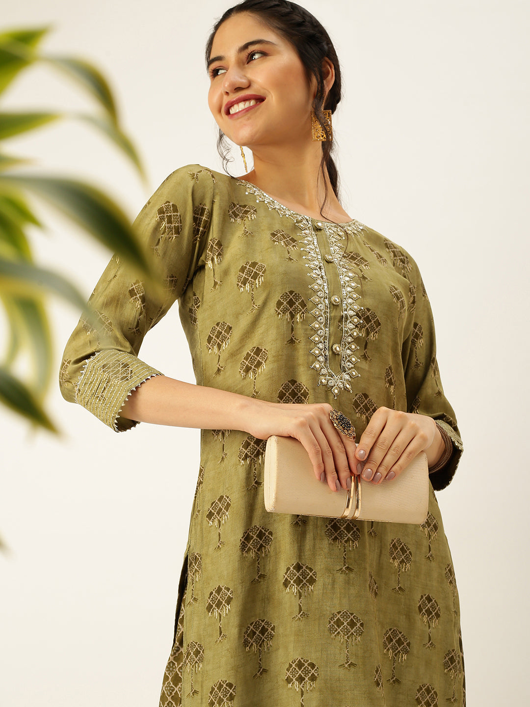 Women's Green Printed Kurta Sets